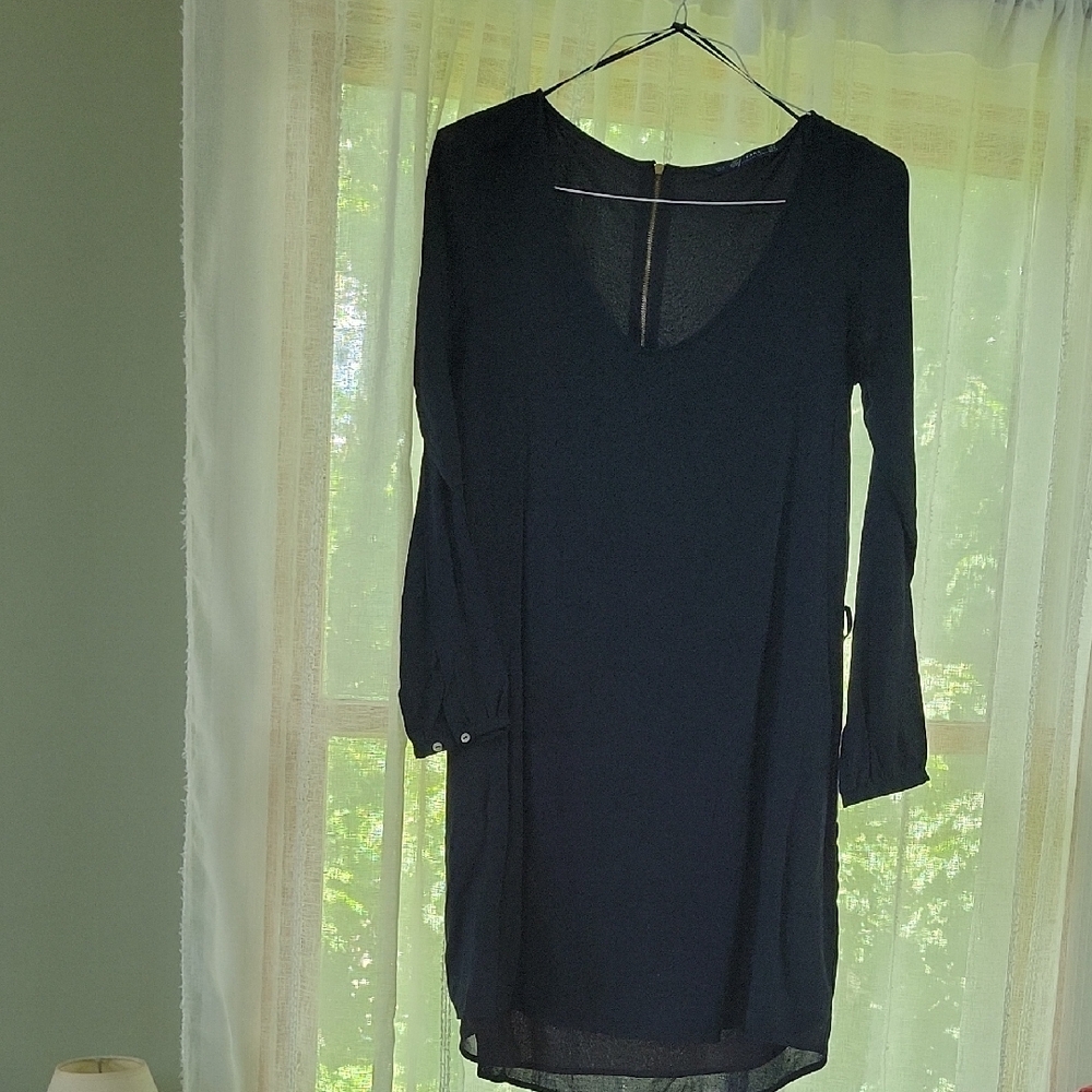Zara Collections Navy Blue Long Sleeve Dress Classic